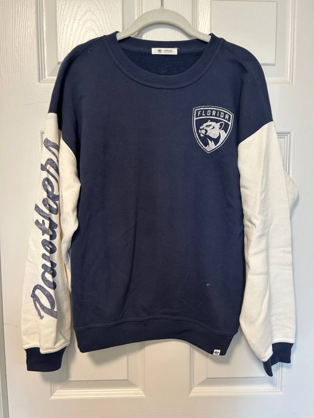 Women’s Navy and White Crewneck Sweatshirt with Florida Crest